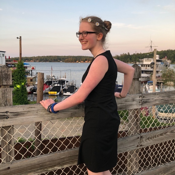 NWT London Times Little Black Sheath Dress Size 8 New - Picture 2 of 7